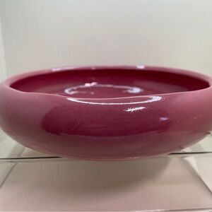 vintage mauve glazed ceramic low bowl planter.